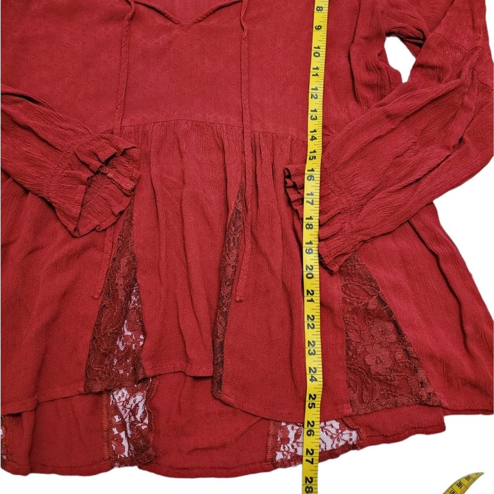 AEO Maroon Long-sleeved Blouse size large